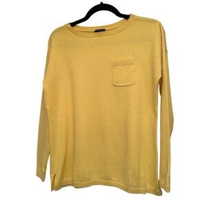 Talbots yellow sweater cotton, wool, cashmere blend